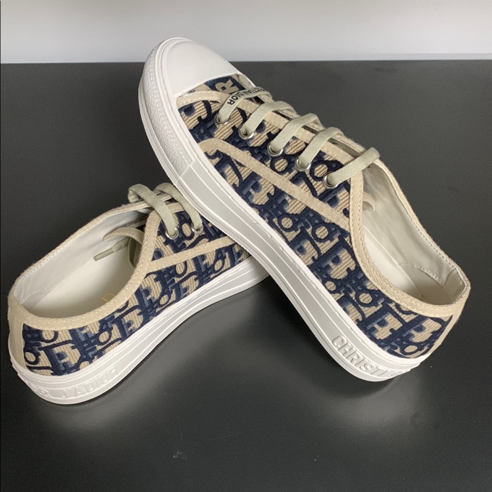 Christian Dior Blue and Beige Sneakers